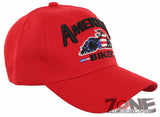 NEW! AMERICAN BIKER FLAG MOTO CHOPPERS ENGINE FLAME CAP HAT RED
