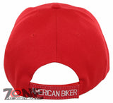 NEW! AMERICAN BIKER FLAG MOTO CHOPPERS ENGINE FLAME CAP HAT RED
