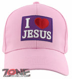 NEW! I LOVE JESUS CHRISTIAN BASEBALL CAP HAT PINK