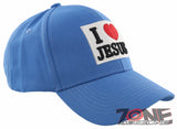 NEW! I LOVE JESUS CHRISTIAN BASEBALL CAP HAT SKY BLUE