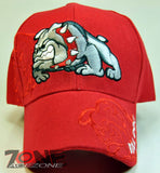 WHOLESALE NEW! BULL DOG CAP HAT RED