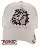 NEW! BULLDOG GLITTER CAP HAT WHITE
