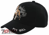 NEW! DOG PITBULL SHADOW BALL CAP HAT BLACK
