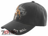 NEW! DOG PITBULL SHADOW BALL CAP HAT GRAY
