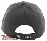 NEW! DOG PITBULL SHADOW BALL CAP HAT GRAY