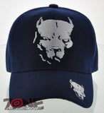 NEW! DOG PITBULL BALL CAP HAT NAVY
