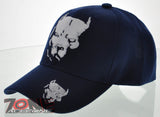 NEW! DOG PITBULL BALL CAP HAT NAVY