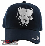 NEW! PIT BULL DOG PITBULL BALL CAP HAT NAVY