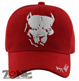 NEW! PIT BULL DOG PITBULL BALL CAP HAT RED