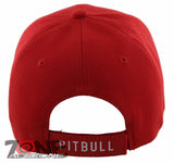 NEW! PIT BULL DOG PITBULL BALL CAP HAT RED