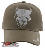 NEW! PIT BULL DOG PITBULL BALL CAP HAT TAN