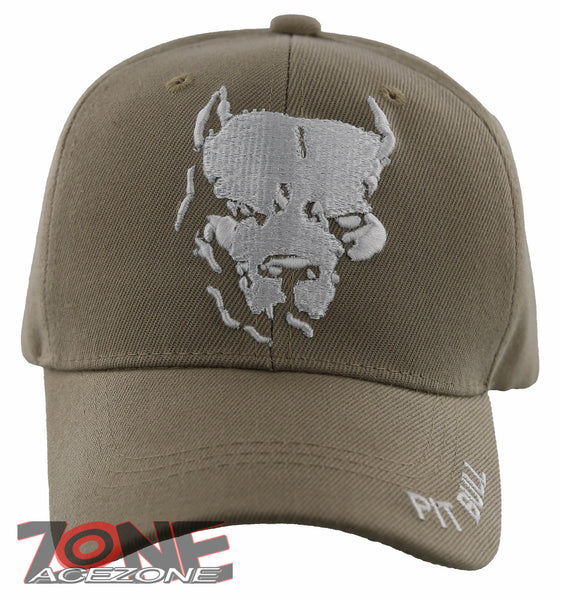 NEW! PIT BULL DOG PITBULL BALL CAP HAT TAN