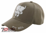 NEW! PIT BULL DOG PITBULL BALL CAP HAT TAN