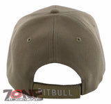 NEW! PIT BULL DOG PITBULL BALL CAP HAT TAN
