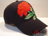 WHOLESALE NEW! RED ROSE CAP HAT BLACK