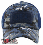 NEW! USA FLAG MILITARY TACTICAL DETACHABLE BASEBALL CAP HAT NAVY D CAMO