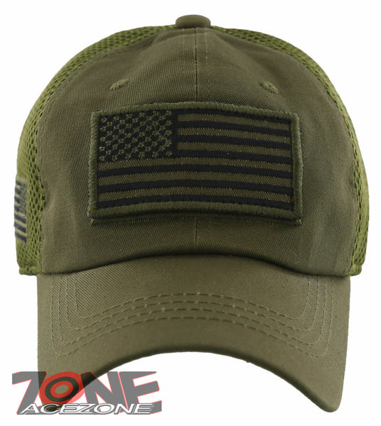 NEW! USA FLAG MILITARY TACTICAL DETACHABLE BASEBALL CAP HAT OLIVE