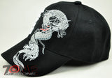 NEW! DRAGON CHINESE CHARACTER CAP HAT BLACK
