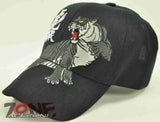 WHOLESALE NEW! GRAY TIGER CAP HAT BLACK
