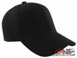 NEW! PLAIN SOLID ADJUSTABLE BASEBALL CAP HAT BLACK