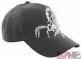 NEW! BIG SCORPION BALL CAP HAT GRAY