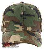 NEW! PLAIN SOLID ADJUSTABLE BASEBALL CAP HAT GREEN CAMO