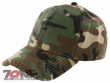 NEW! PLAIN SOLID ADJUSTABLE BASEBALL CAP HAT GREEN CAMO