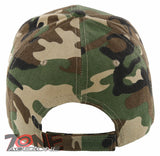 NEW! PLAIN SOLID ADJUSTABLE BASEBALL CAP HAT GREEN CAMO