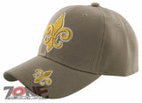 NEW! GOLD FLEUR DE LIS BALL CAP HAT TAN