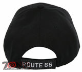 NEW! US ROUTE 66 THE MOTHER ROAD RED BIKE BALL CAP HAT BLACK