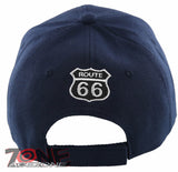NEW! US ROUTE 66 EAGLE WING BALL CAP HAT NAVY