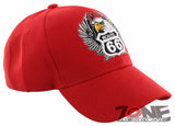 NEW! US ROUTE 66 EAGLE WING BALL CAP HAT RED