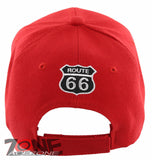 NEW! US ROUTE 66 EAGLE WING BALL CAP HAT RED