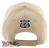 NEW! US ROUTE 66 EAGLE WING BALL CAP HAT TAN