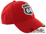 NEW! US ROUTE 66 THE MOTHER ROAD SIDE ROUTE66 BALL CAP HAT RED