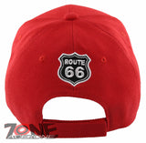 NEW! US ROUTE 66 THE MOTHER ROAD SIDE ROUTE66 BALL CAP HAT RED