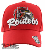 NEW! BIG TRUCK TRUCKER ROUTE 66 BALL CAP HAT RED