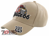 NEW! BIG TRUCK TRUCKER ROUTE 66 BALL CAP HAT TAN