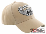 NEW! US ROUTE 66 BIG WING BALL CAP HAT TAN