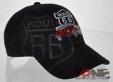NEW! US ROUTE 66 RED ANTIQUE CAR BALL CAP HAT BLACK