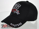 NEW! US ROUTE 66 RED ANTIQUE CAR BALL CAP HAT BLACK