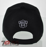 NEW! US ROUTE 66 RED ANTIQUE CAR BALL CAP HAT BLACK