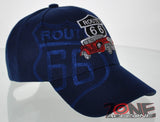 NEW! US ROUTE 66 RED ANTIQUE CAR BALL CAP HAT NAVY