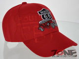 NEW! US ROUTE 66 RED ANTIQUE CAR BALL CAP HAT RED
