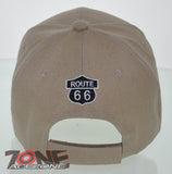 NEW! US ROUTE 66 RED ANTIQUE CAR BALL CAP HAT TAN