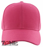 NEW! PLAIN SOLID ADJUSTABLE BASEBALL CAP HAT HOT PINK