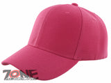 NEW! PLAIN SOLID ADJUSTABLE BASEBALL CAP HAT HOT PINK