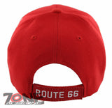 NEW! US ROUTE 66 MOTHER ROAD LOS ANGELES TO CHICAGO BALL CAP HAT RED