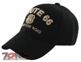 NEW! US ROUTE 66 THE MOTHER ROAD METAL ROUTE 66 BALL CAP HAT BLACK