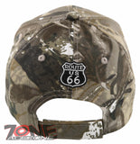 NEW! US ROUTE 66 THE MOTHER ROAD METAL ROUTE 66 BALL CAP HAT CAMO